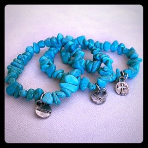 West & Co Turquoise Chunk Stretch Bracelet